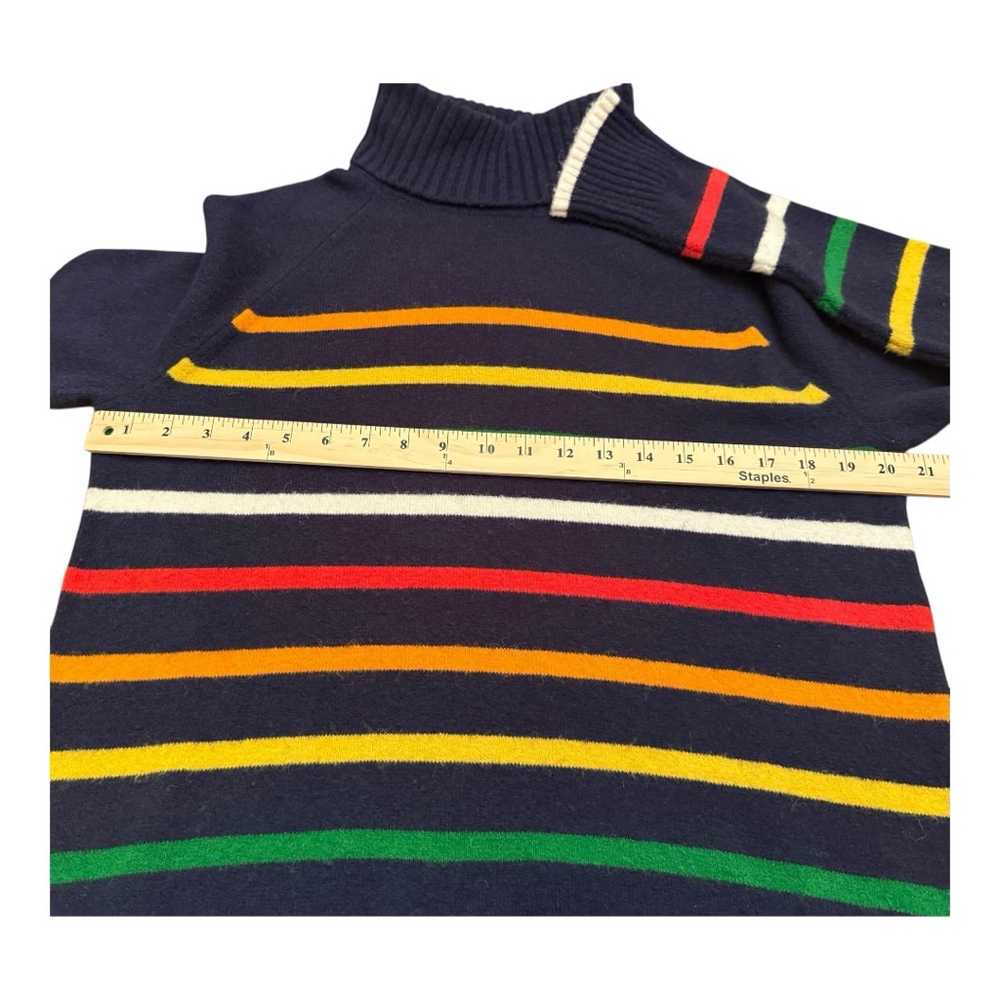 J.Crew Supersoft Navy Multistriped Turtleneck Sweater M - Picture 12 of 13
